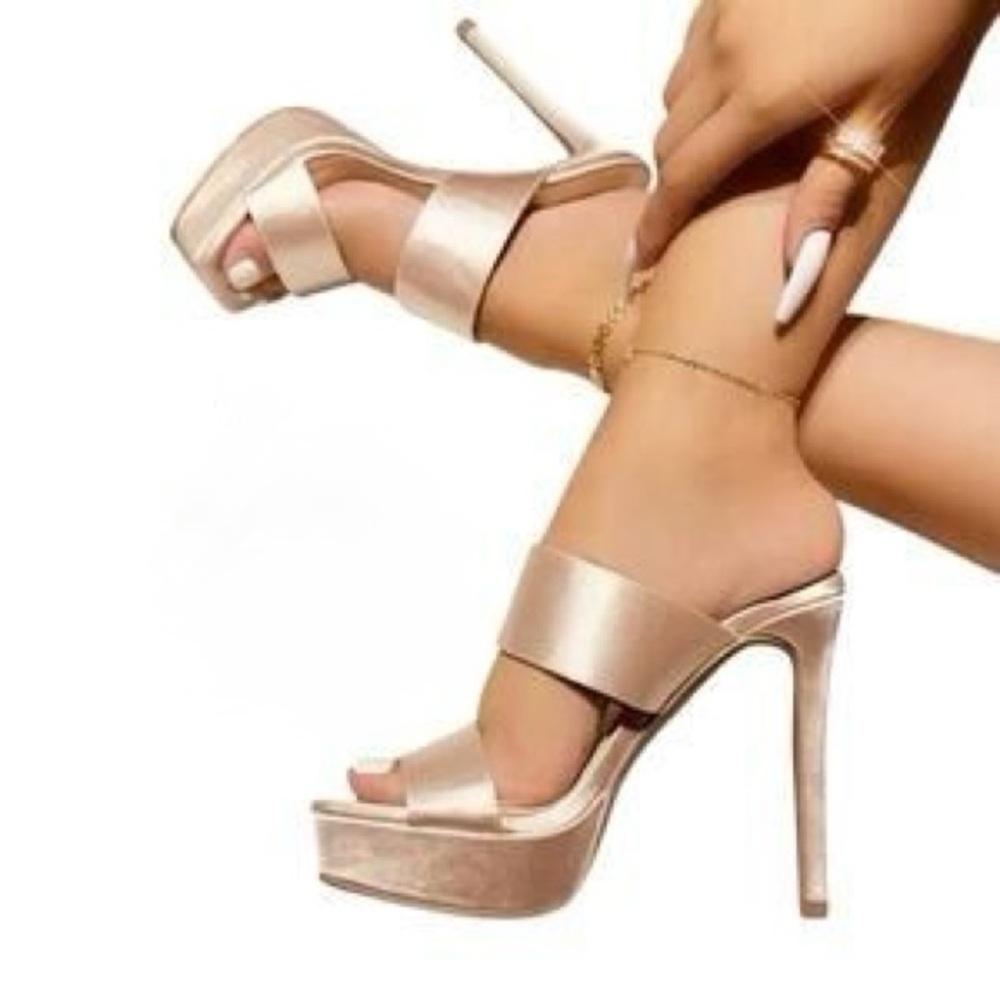 Wild Diva champagne heels